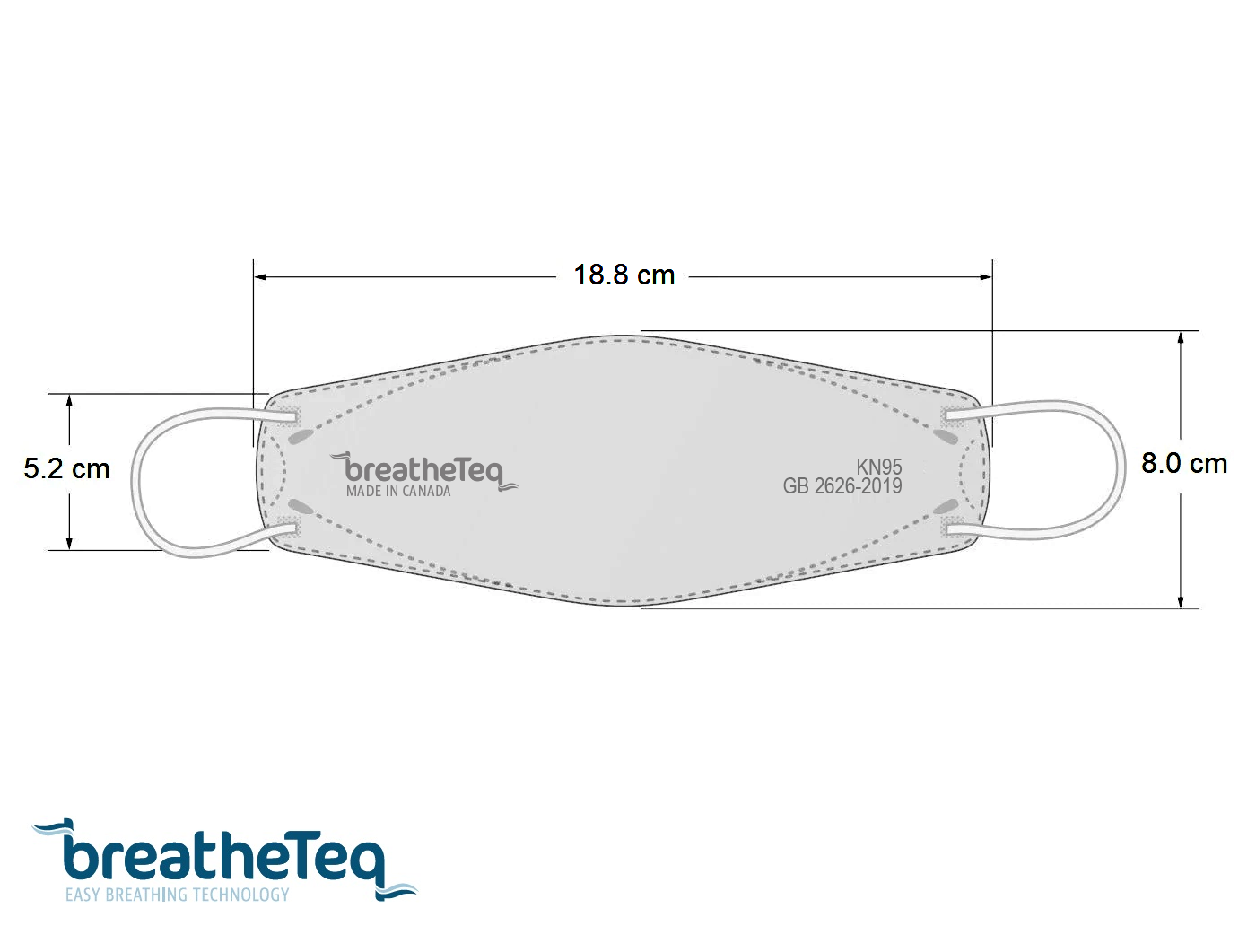 BreatheTeq KN95 SMALL Lavender Purple Non-Medical Face Mask