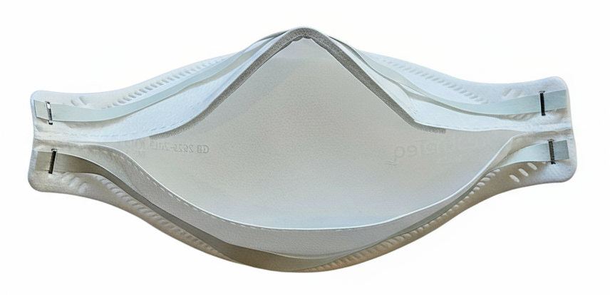 BreatheTeq White Headband KN95 inside view of nose foam